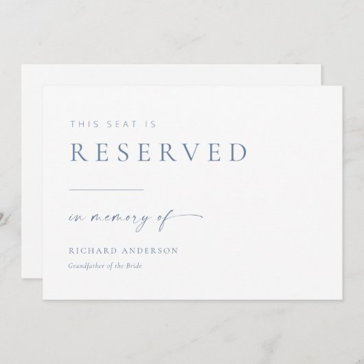 Moderne bruiloft gereserveerd ter nagedachtenis va (Voorkant / Achterkant)