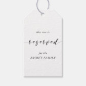 Moderne bruiloft gereserveerde stoel Labels Cadeaulabel (Voorkant)