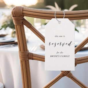 Moderne bruiloft gereserveerde stoel Labels Cadeaulabel