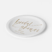 Moderne Bruiloft Goud Schrift & Wit Papieren Bordje (Gekanteld)