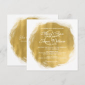 Moderne bruiloft gouden verf look kaart (Voorkant / Achterkant)