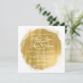 Moderne bruiloft gouden verf look kaart (Staand voorkant)