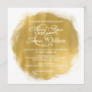 Moderne bruiloft gouden verf look kaart