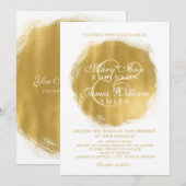 Moderne bruiloft gouden verf look kaart (Voorkant / Achterkant)