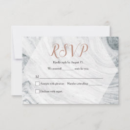 Moderne bruiloft Grijs Marmer RSVP Chic Kaartje