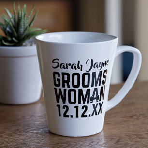 Moderne bruiloft gunst Groomswoman Latte Mok