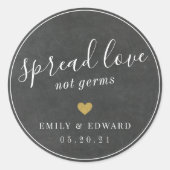 Moderne bruiloft gunst Hand Sanitizer krijtbord Ronde Sticker (Voorkant)