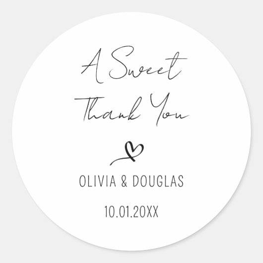 Moderne bruiloft gunsten Jubileum Verloving cadeau Ronde Sticker (Voorkant)