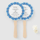 Moderne bruiloft hand fan handwaaier (Voorkant en achterkant)
