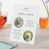 Moderne bruiloft handtekening cocktail Menu Twee f Reclamebord Met Voetstuk (Insitu)