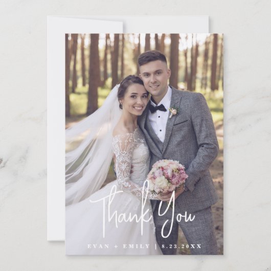Moderne bruiloft - Hartelijk dank Bedankkaart (Voorkant)