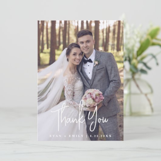 Moderne bruiloft - Hartelijk dank Bedankkaart (Staand voorkant)