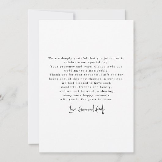 Moderne bruiloft - Hartelijk dank Bedankkaart (Achterkant)