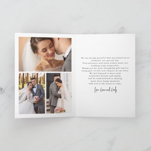 Moderne bruiloft - Hartelijk dank Bedankkaart (Binnen)