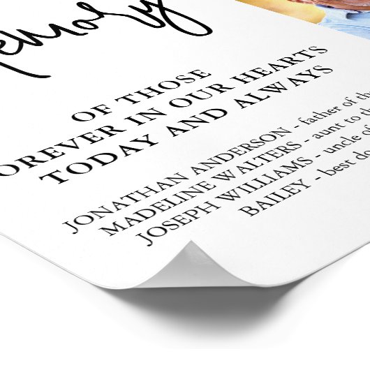 Moderne bruiloft herinnering gepersonaliseerde fot poster (Hoek)