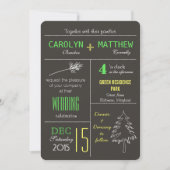 Moderne bruiloft in de Bossen - boom laat uitnodig Kaart (Voorkant)