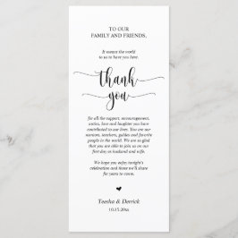 Moderne bruiloft in een binnenste plaats Hartelijk Programmakaart