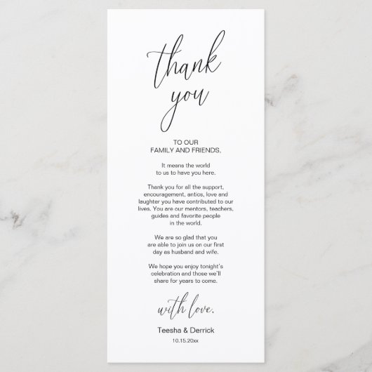 Moderne bruiloft in een binnenste plaats Hartelijk Programmakaart (Voorkant)