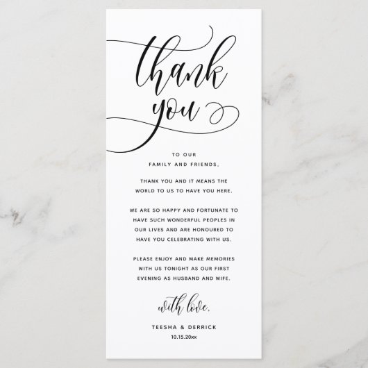 Moderne bruiloft in een binnenste plaats Hartelijk Programmakaart (Voorkant)