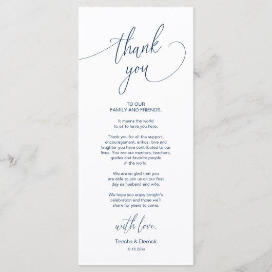 Moderne bruiloft in een binnenste plaats Hartelijk Programmakaart (Voorkant)