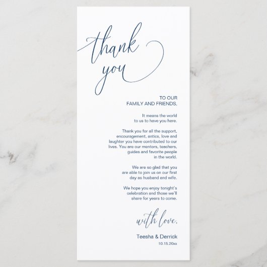 Moderne bruiloft in een binnenste plaats Hartelijk Programmakaart (Voorkant)