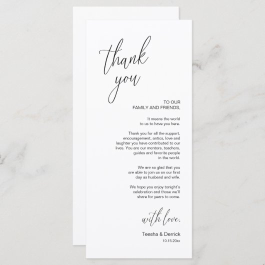 Moderne bruiloft in een binnenste plaats Hartelijk Programmakaart (Voorkant / Achterkant)