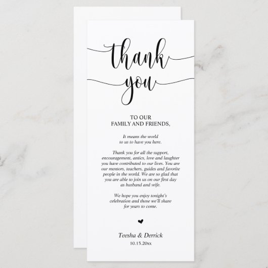 Moderne bruiloft in een binnenste plaats Hartelijk Programmakaart (Voorkant / Achterkant)