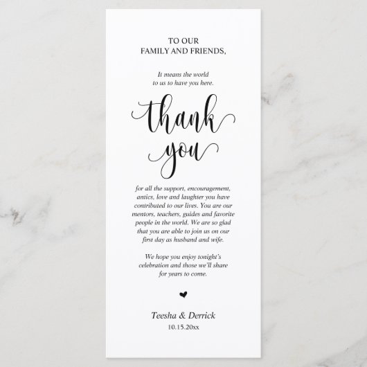 Moderne bruiloft in een binnenste plaats Hartelijk Programmakaart (Voorkant)