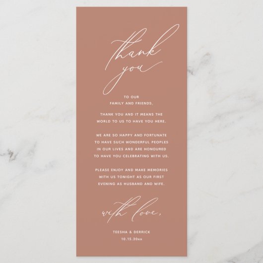 Moderne bruiloft in een binnenste plaats Hartelijk Programmakaart (Voorkant)