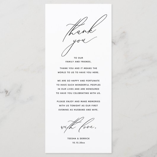 Moderne bruiloft in een binnenste plaats Hartelijk Programmakaart (Voorkant)