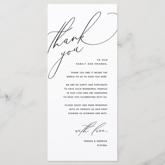 Moderne bruiloft in een binnenste plaats Hartelijk Programmakaart (Voorkant)