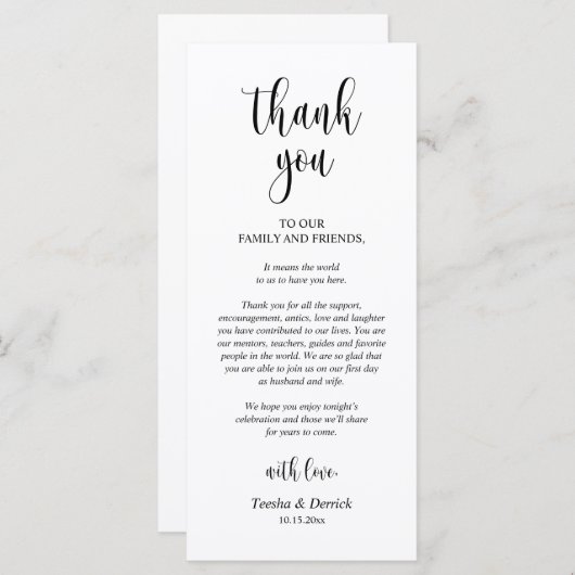 Moderne bruiloft in een binnenste plaats Hartelijk Programmakaart (Voorkant / Achterkant)