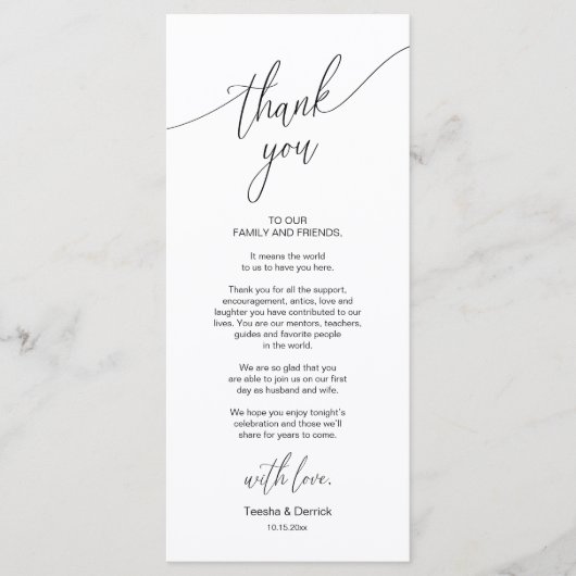 Moderne bruiloft in een binnenste plaats Hartelijk Programmakaart (Voorkant)