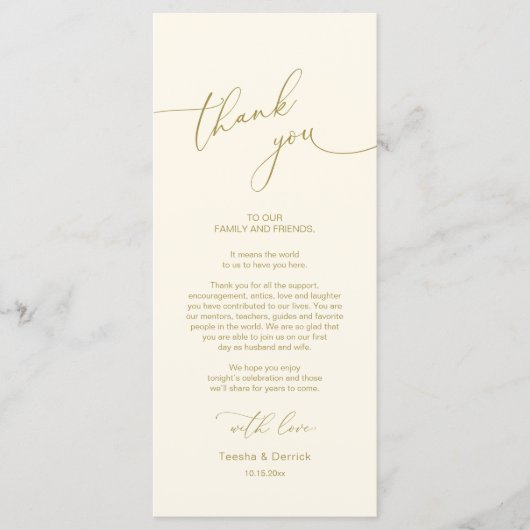 Moderne bruiloft in een binnenste plaats Hartelijk Programmakaart (Voorkant)