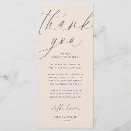 Moderne bruiloft in een binnenste plaats Hartelijk Programmakaart (Voorkant)