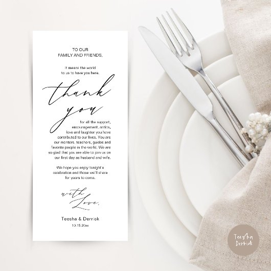 Moderne bruiloft in een binnenste plaats Hartelijk Programmakaart