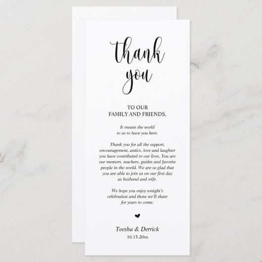 Moderne bruiloft in een binnenste plaats Hartelijk Programmakaart (Voorkant / Achterkant)