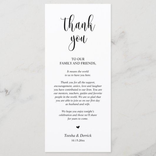 Moderne bruiloft in een binnenste plaats Hartelijk Programmakaart (Voorkant)