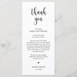 Moderne bruiloft in een binnenste plaats Hartelijk Programmakaart