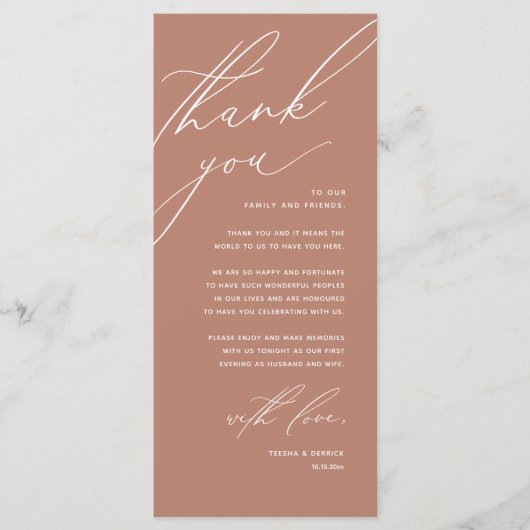 Moderne bruiloft in een binnenste plaats Hartelijk Programmakaart (Voorkant)