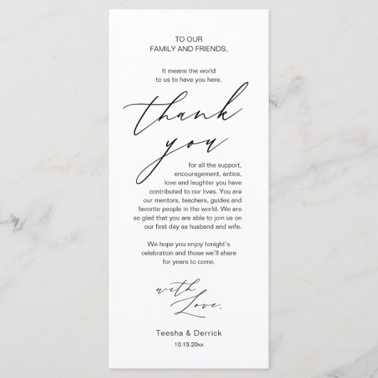 Moderne bruiloft in een binnenste plaats Hartelijk Programmakaart (Voorkant)