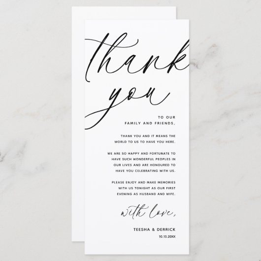 Moderne bruiloft in een binnenste plaats Hartelijk Programmakaart (Voorkant / Achterkant)