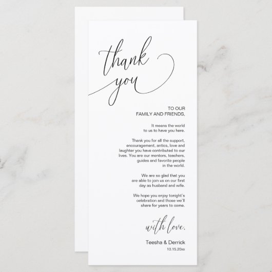 Moderne bruiloft in een binnenste plaats Hartelijk Programmakaart (Voorkant / Achterkant)