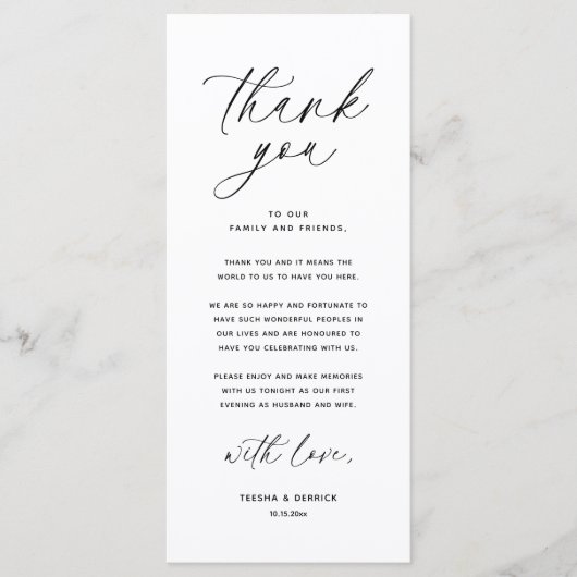 Moderne bruiloft in een binnenste plaats Hartelijk Programmakaart (Voorkant)