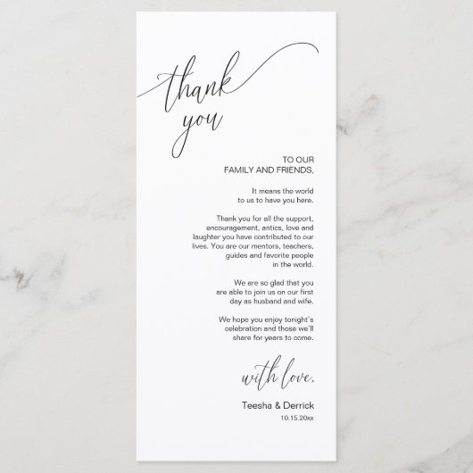 Moderne bruiloft in een binnenste plaats Hartelijk Programmakaart (Voorkant)