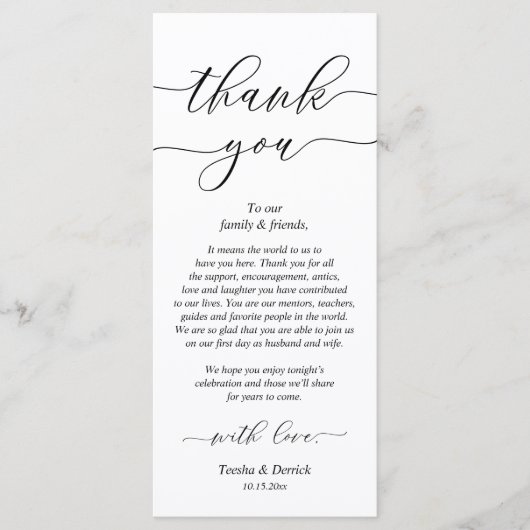 Moderne bruiloft in een binnenste plaats Hartelijk Programmakaart (Voorkant)