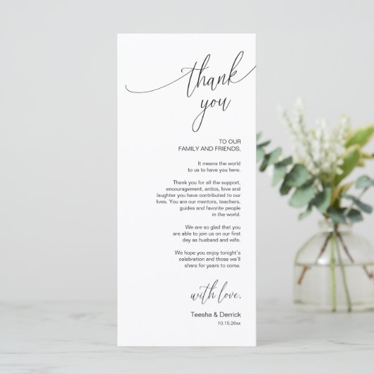 Moderne bruiloft in een binnenste plaats Hartelijk Programmakaart (Staand voorkant)