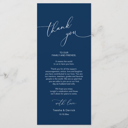 Moderne bruiloft in een binnenste plaats Hartelijk Programmakaart (Voorkant)