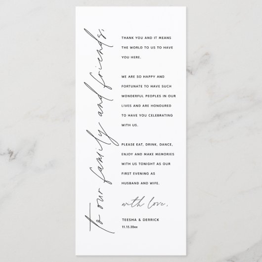 Moderne bruiloft in een binnenste plaats Hartelijk Programmakaart (Voorkant)