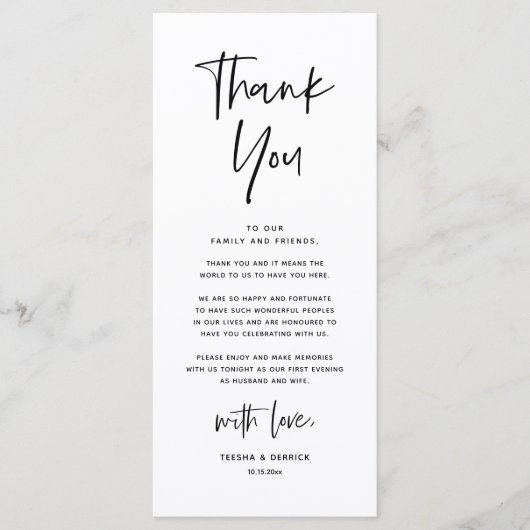 Moderne bruiloft in een binnenste plaats Hartelijk Programmakaart (Voorkant)